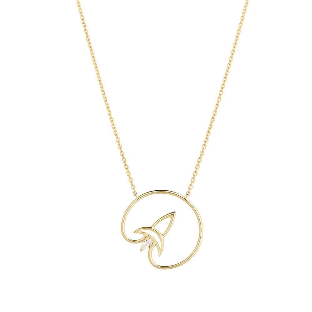 Cosmo Voyager 18K Gold Plated Necklace w. Zirconia
