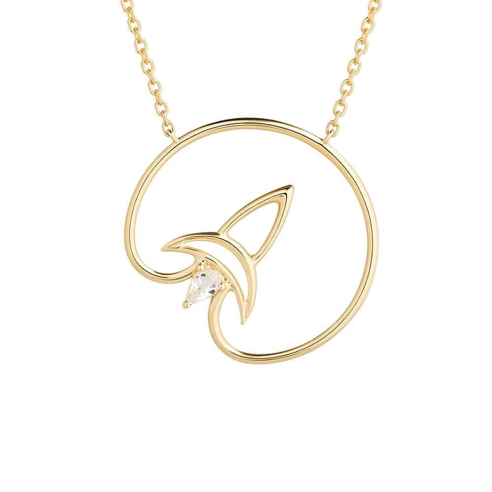 Cosmo Voyager 18K Gold Plated Necklace w. Zirconia
