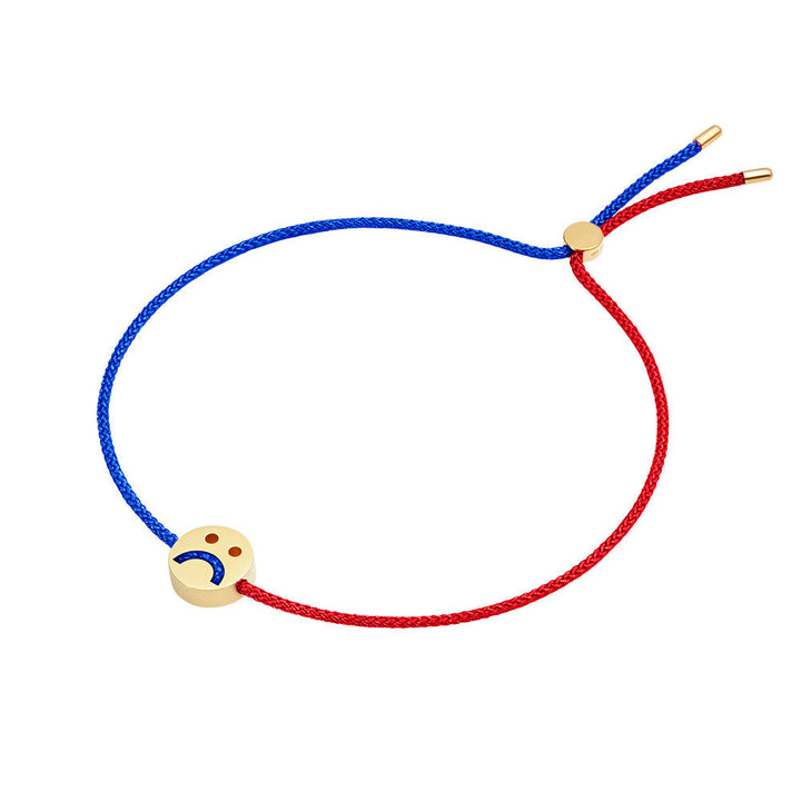 Freunde drehen mich über rot & blau, 18K Gold -Plattal -Armband