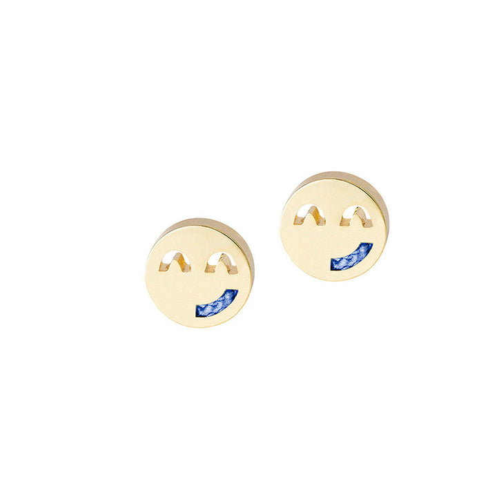 Freunde freche Schnur / Himmelblau 18K Gold plattiert Ohrringe