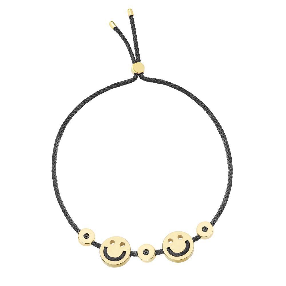 FRIENDS Happy 2 Halo / Black 18K Gold Plated Bracelet