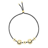 FRIENDS Happy 2 Halo / Black 18K Gold Plated Bracelet