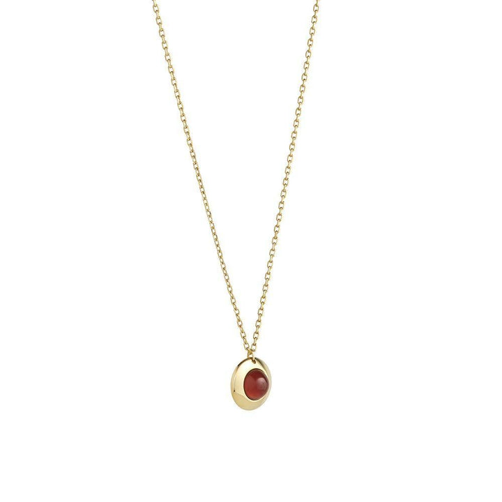 Gems of Cosmo 18K Gold Necklace w. Garnet
