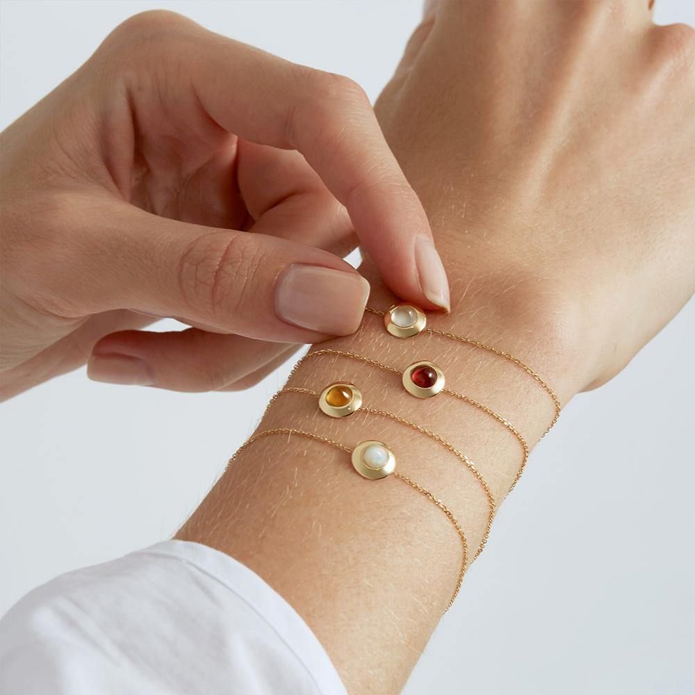 Gems of Cosmo 18K Gold Bracelet w. Moonstone