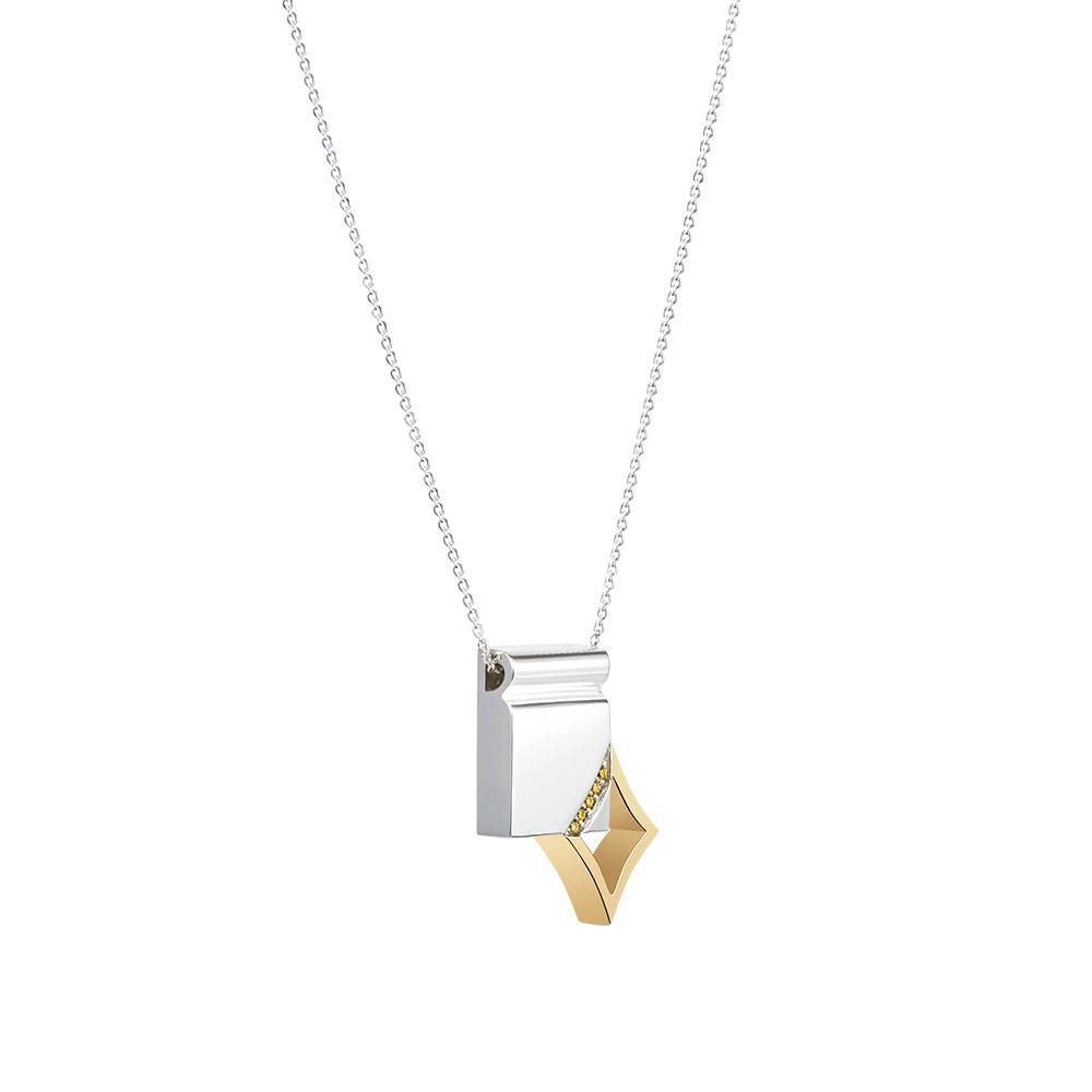 Icon Diamant Sølv Halskæde m. Diamant