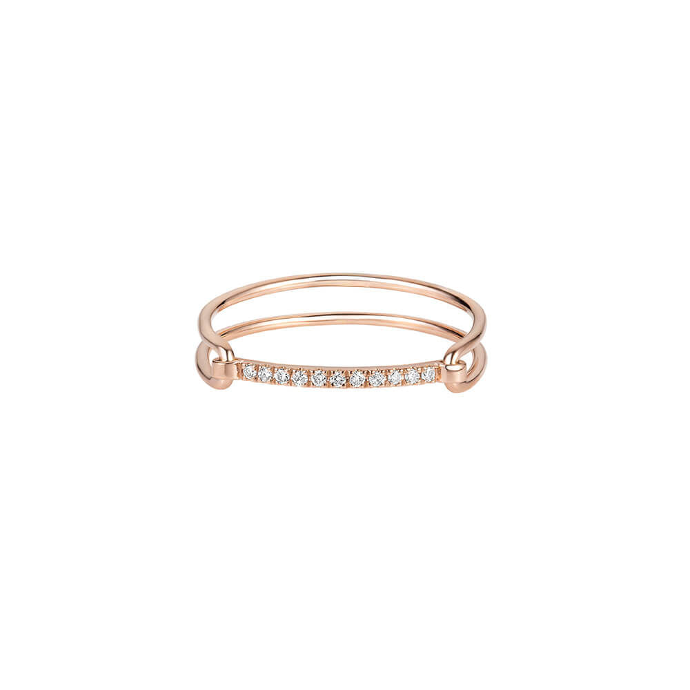 ICON FINE Bridge 18K Rosegold Ring w. Diamond