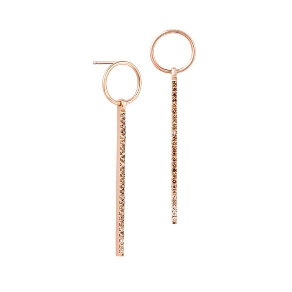 ICON FINE Drop 18K Rosegold Earrings w. Diamond