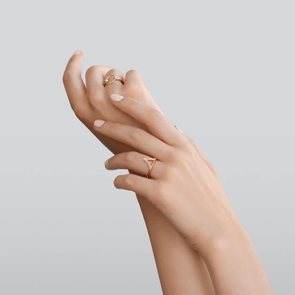 ICON FINE Spire 18K Rosegold Ring w. Diamond
