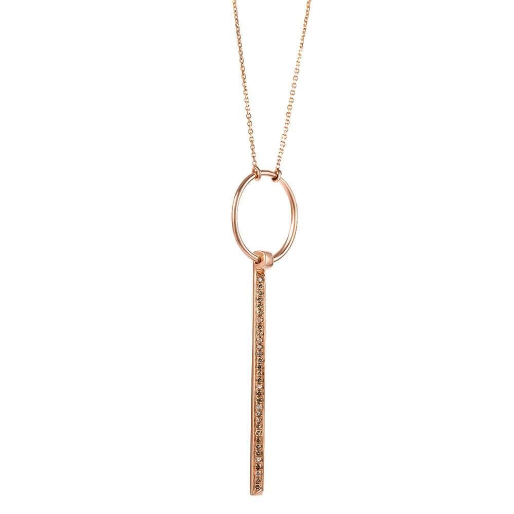 ICON FINE Drop 18K Rosegold Necklace w. Diamond