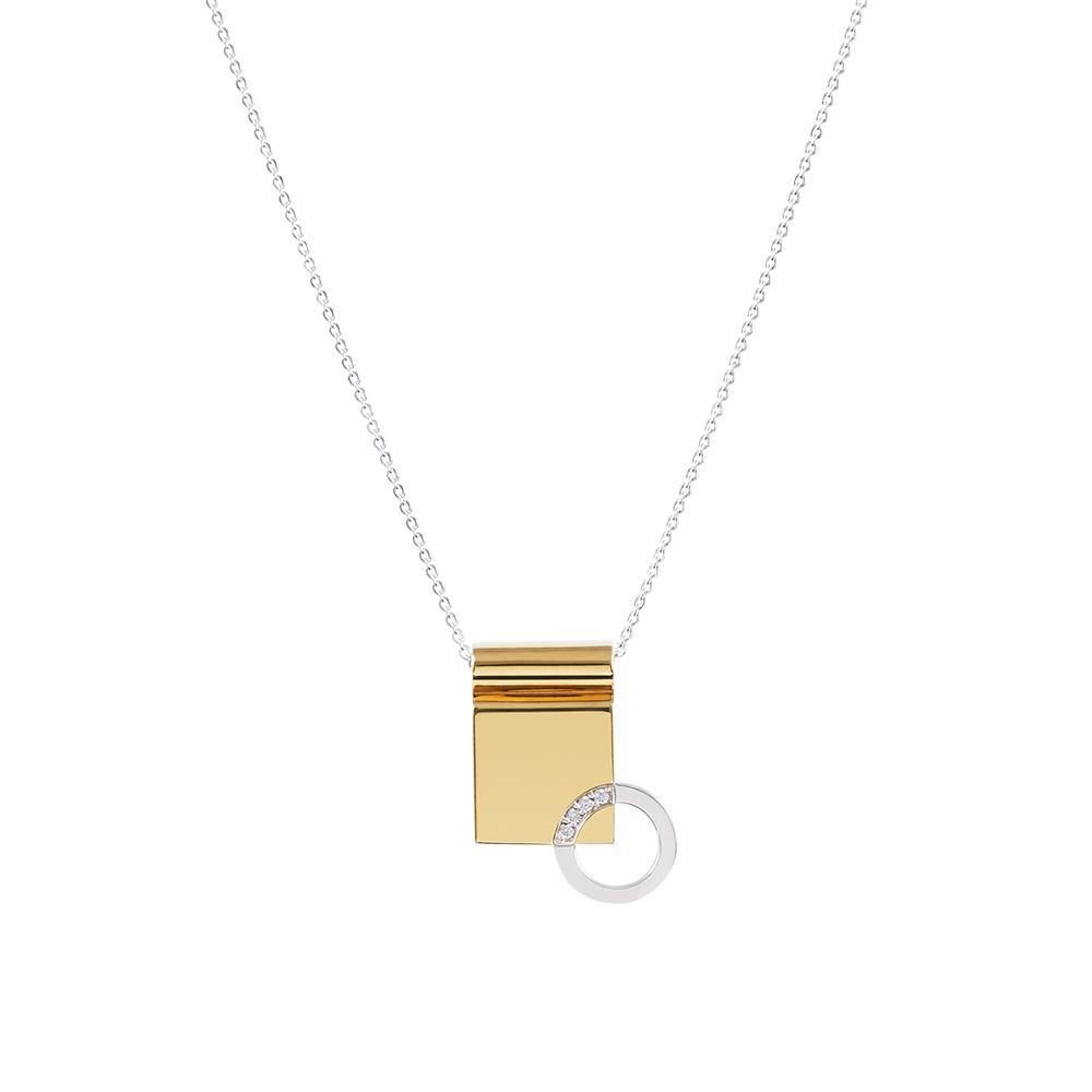 Icon Infinity 18K Gold Plated or Silver Necklace w. Diamond