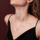 Astra Moon 18K Guld Halskæde m. Perle & Diamant