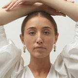 Cosmo Cloud 18K Gold Earrings w. Pearl & Diamond