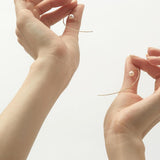 Cosmo Meridian 18K Gold Earrings w. Pearl