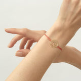 Cosmo Space Friend Cord 18K Gold Plated Bracelet w. Zirconia