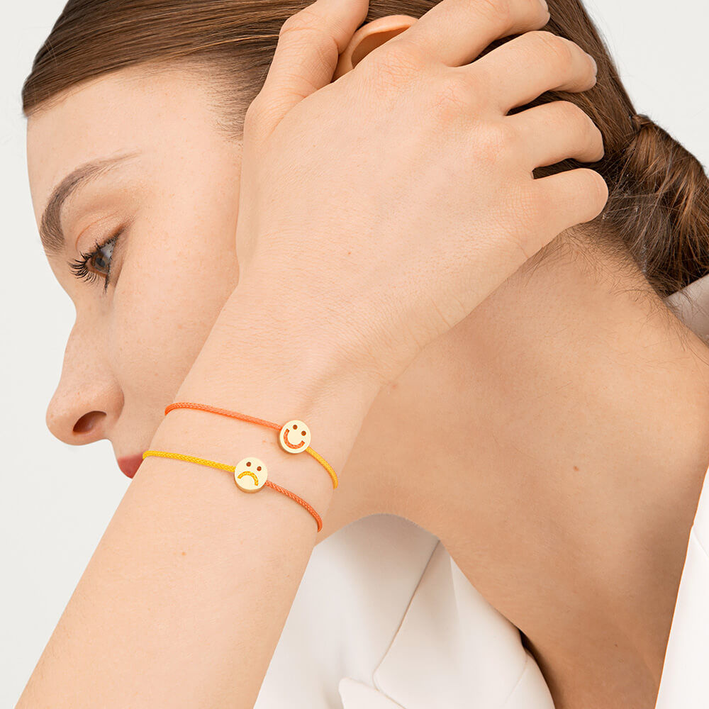 Freunde drehen mich über gelb & orange 18k Gold plattiert Armband