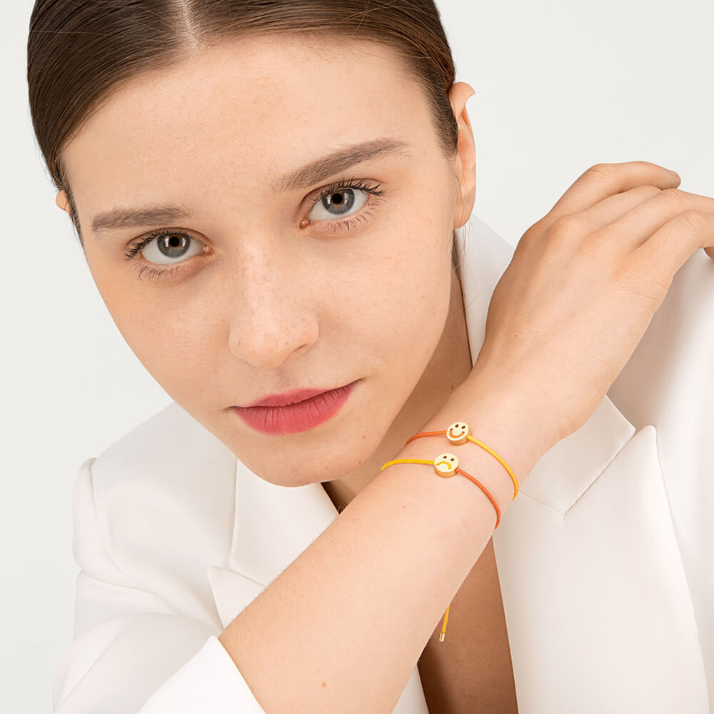 Freunde drehen mich über gelb & orange 18k Gold plattiert Armband