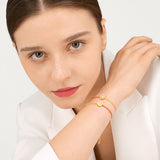 Freunde drehen mich über gelb & orange 18k Gold plattiert Armband