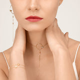 Modern Words Fine Moonlight Choker 18K Gold Necklace w. Diamond