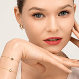 Modern Words Double Hearts 18K Gold Plated Studs