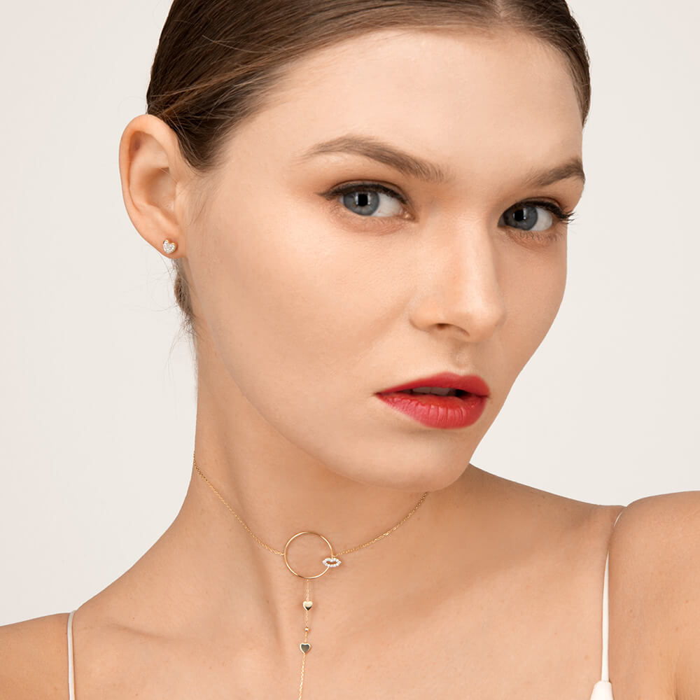 Modern Words Fine Crush Choker 18K Guld Halskæde m. Diamant