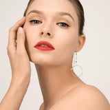 Modern Words Fine Moonlight Drop 18K Guld Ørering m. Diamant