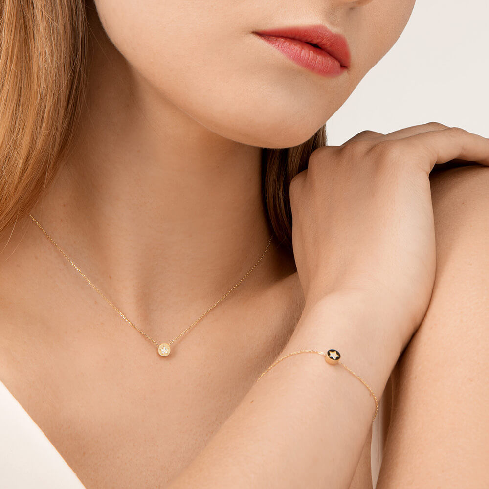 Modern Words Fine Star 18K Guld Halskæde m. Diamant