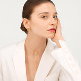 Moderne Wörter Iris Choker 18K Gold plattierte Halskette w. Kristall