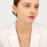 Modern Words Iris 18K Gold Plated Studs w. Crystal
