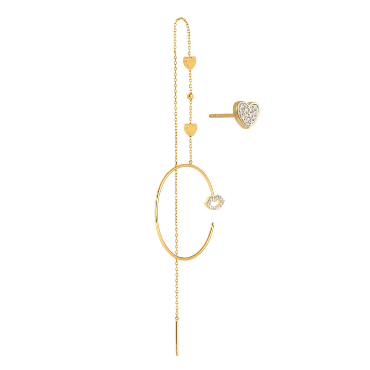 Modern Words Fine Crush 18K Gold Earrings w. Diamond