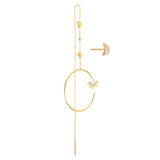 Modern Words Fine Moonlight 18K Gold Earrings w. Diamond