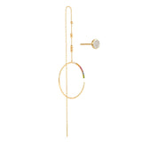 Modern Words Fine Rainbow 18K Gold Earrings w. Diamond, Sapphire, Ruby, Tsavorite & Garnet