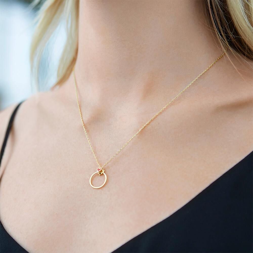 Orbit Infinity Heart Gold Plated Necklace