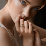 PREMIERE Bryce 18K Gold Ring w. Diamond & Moonstone