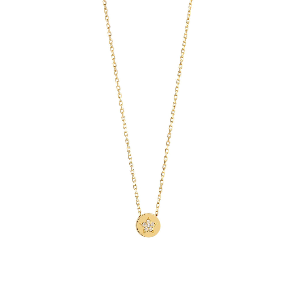 Modern Words Fine Star 18K Guld Halskæde m. Diamant