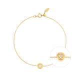 Modern Words Fine Big Love 18K Gold Bracelet w. Diamond