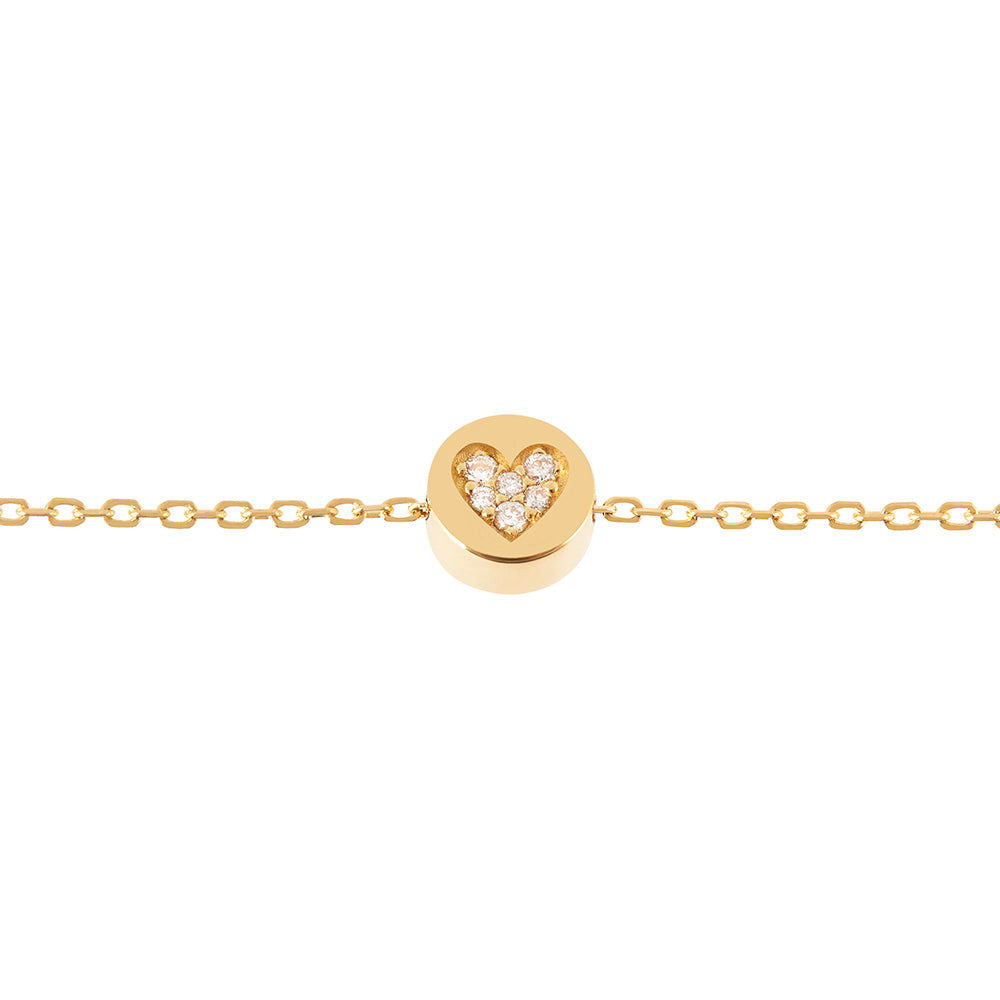 Modern Words Fine Big Love 18K Gold Bracelet w. Diamond