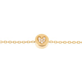 Modern Words Fine Big Love 18K Gold Bracelet w. Diamond