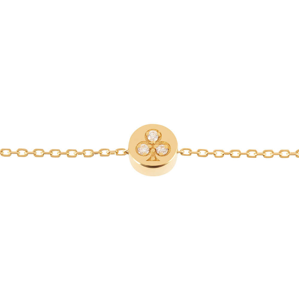Modern Words Fine Clubs 18K Gold Bracelet w. Diamond