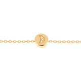 Modern Words Fine Crescent 18K Gold Bracelet w. Diamond