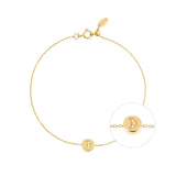 Modern Words Fine Crescent 18K Gold Bracelet w. Diamond