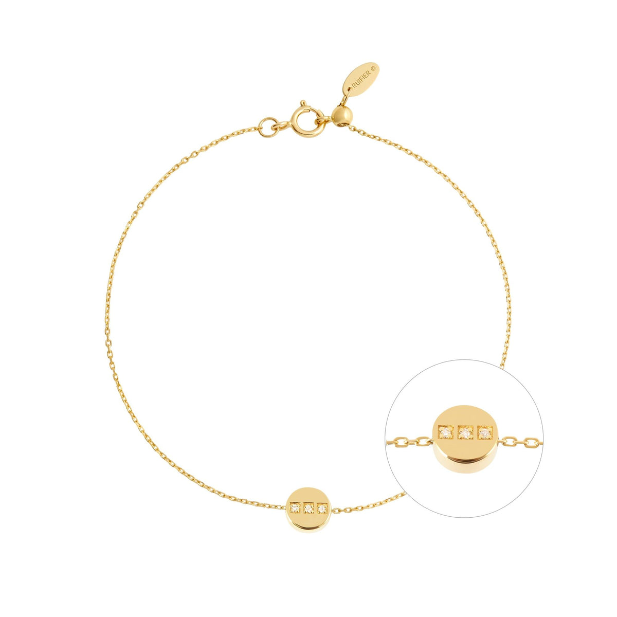 Modern Words Fine Dot Dot Dot 18K Gold Bracelet w. Diamond
