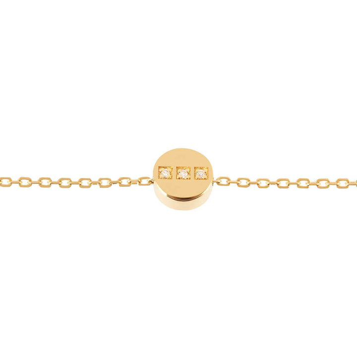 Modern Words Fine Dot Dot Dot 18K Gold Bracelet w. Diamond