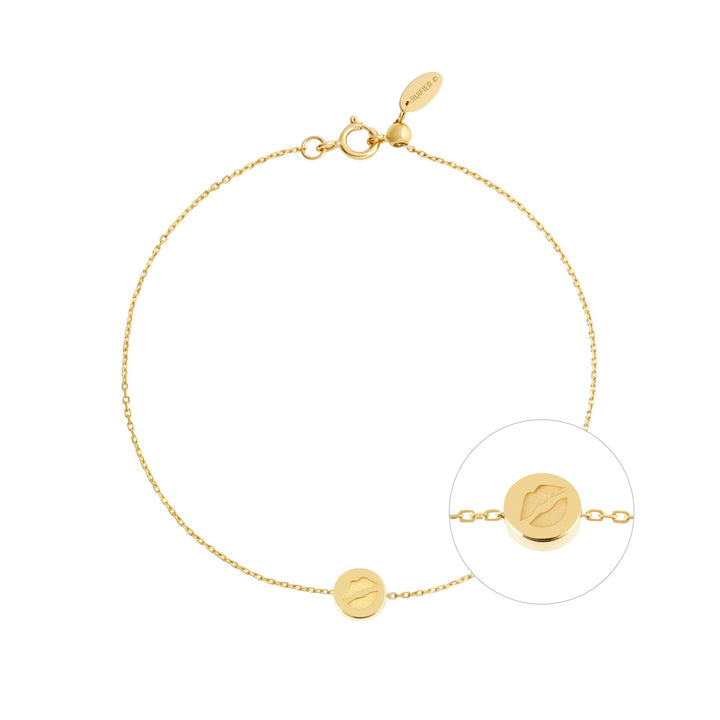 Modern Words Fine Kiss Me 18K Guld Armbånd m. Diamant