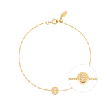 Modern Words Fine Tear Drop 18K Gold Bracelet w. Diamond