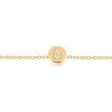 Modern Words Fine Tear Drop 18K Gold Bracelet w. Diamond