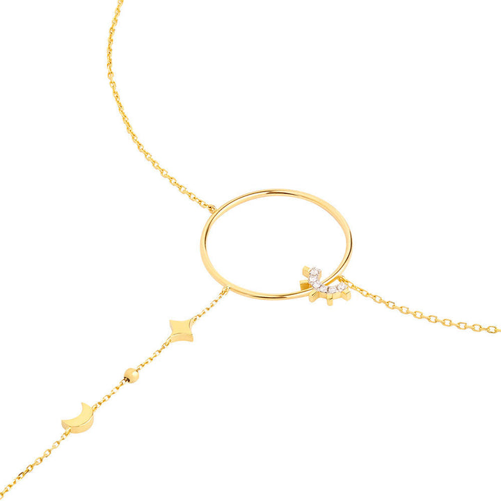 Modern Words Fine Moonlight Choker 18K Gold Necklace w. Diamond
