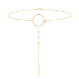 Modern Words Fine Moonlight Choker 18K Gold Necklace w. Diamond