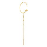 Modern Words Fine Iris Drop 18K Gold Earring w. Diamond