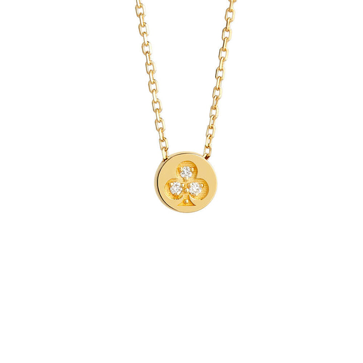 Modern Words Fine Clubs 18K Gold Necklace w. Diamond