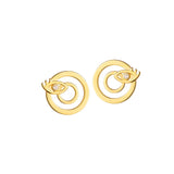 Modern Words Iris 18K Gold Plated Studs w. Crystal